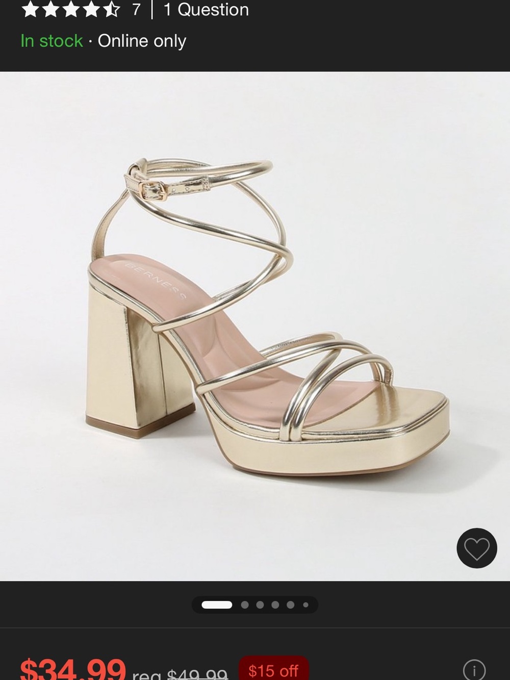 Gold Strappy Platform Block Heel Sandals